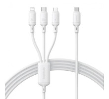 Кабель Baseus Silky One-for-Three Fast Charging Type-C to Micro USB+Lightning+Type-C 100W 1.5m white 2003000230963 6932172685133