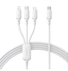 Кабель Baseus Silky One-for-Three Fast Charging Type-C to Micro USB+Lightning+Type-C 100W 1.5m white 2003000230963 6932172685133
