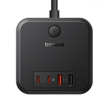 Мережевий фільтр Baseus PowerCombo Cube Power Strip 3xAC+2xUSB+2xType-C 30W (1.5m) black 2001001935740 6932172651121