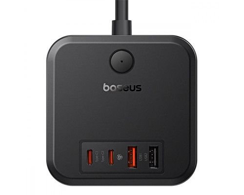 Мережевий фільтр Baseus PowerCombo Cube Power Strip 3xAC+2xUSB+2xType-C 30W (1.5m) black 2001001935740 6932172651121