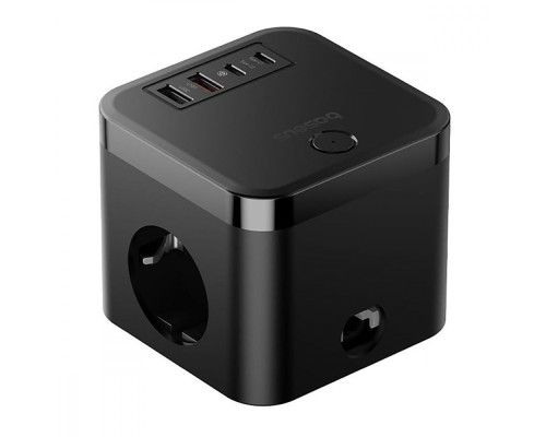 Мережевий фільтр Baseus PowerCombo Cube Power Strip 3xAC+2xUSB+2xType-C 30W (1.5m) black 2001001935740 6932172651121