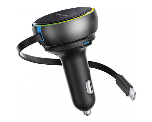 АЗП Proove Hammer 81W (Type-C + USB) + Retractable Type-C Cable black 2003000317145 6901113826805