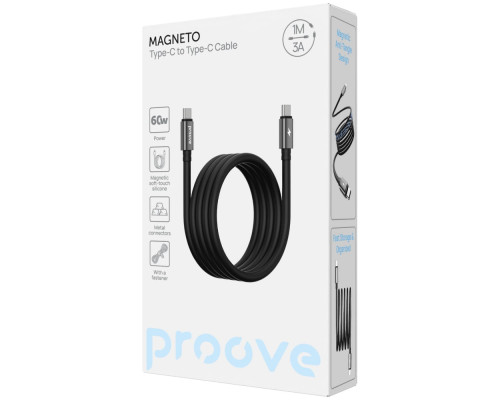 Кабель Proove Magneto Type-C to Type-C 60W (1m) black 2003000282658 6901112618487