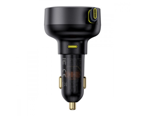 АЗП Baseus Enjoyment Pro Car Charger Type-C + Retractable Type-C Cable 60W black 2003000229387 6932172641658