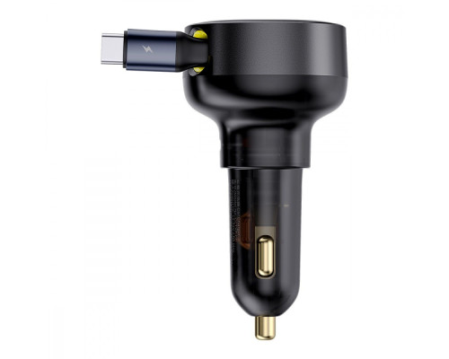 АЗП Baseus Enjoyment Pro Car Charger Type-C + Retractable Type-C Cable 60W black 2003000229387 6932172641658