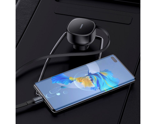 АЗП Baseus Enjoyment Pro Car Charger Type-C + Retractable Type-C Cable 60W black 2003000229387 6932172641658