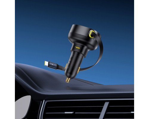 АЗП Baseus Enjoyment Pro Car Charger Type-C + Retractable Type-C Cable 60W black 2003000229387 6932172641658