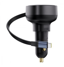 АЗП Baseus Enjoyment Pro Car Charger Type-C + Retractable Type-C Cable 60W black 2003000229387 6932172641658