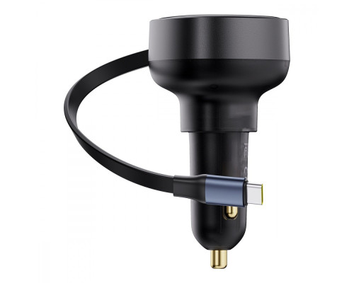 АЗП Baseus Enjoyment Pro Car Charger Type-C + Retractable Type-C Cable 60W black 2003000229387 6932172641658