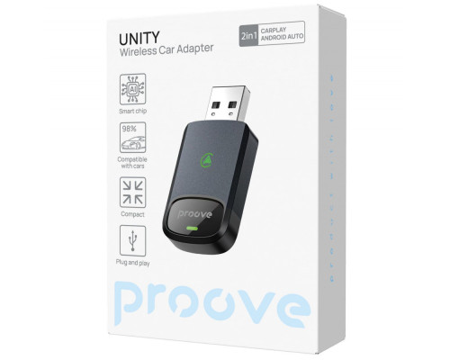 Бездротовий адаптер Proove Unity 2in1 (CarPlay / Android Auto) gray 2003000292459 6901112019260