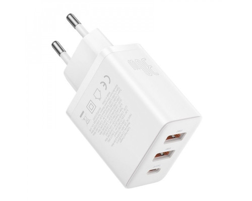МЗП Baseus Cube Fast Charger 30W (Type-C + USB) white 2001000965175 6932172651176