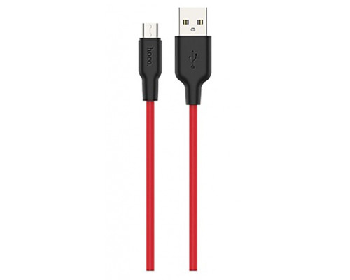 Кабель Hoco X21 Plus Silicone Micro USB (2m) black/red