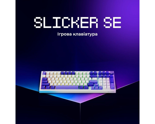 Бездротова клавіатура Proove Gaming Slicker Special Edition (Ukraine Layout) white/purple 2003000266993 6901115232123