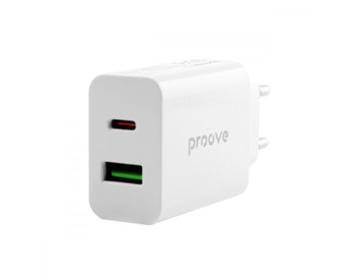 МЗП Proove Rapid 20W (Type-C + USB) white