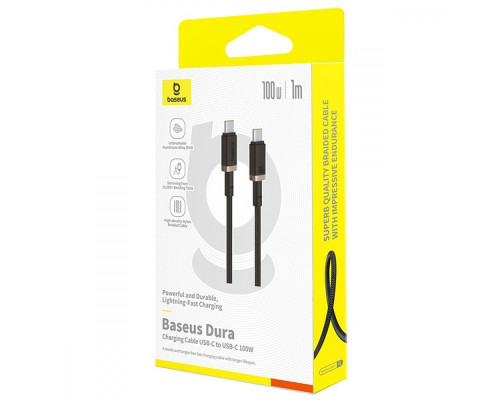 Кабель Baseus Dura Series Fast Charging Type-C to Type-C 100W (1m) gold/black 2003000232165 6932172669836