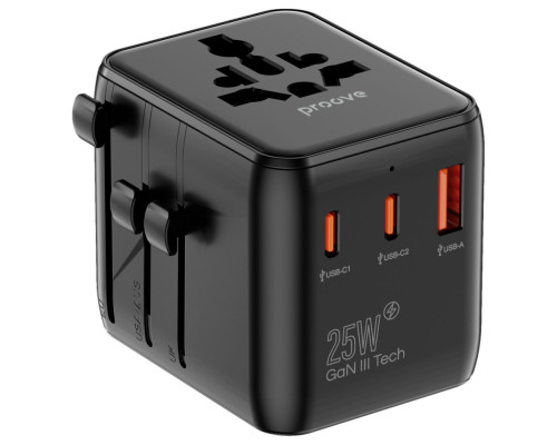 Універсальний адаптер Proove Trip 25W black 2003000266245 6901114851271