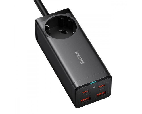 МЗП Baseus GaN3 Pro 100W (AC(EU)+2 USB+2 Type-C ) + Кабель Type-C to Type-C 100W(20V/5A) (1m) black