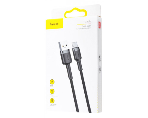 Кабель Baseus Cafule Type-C Cable 2A (3m) gray/black