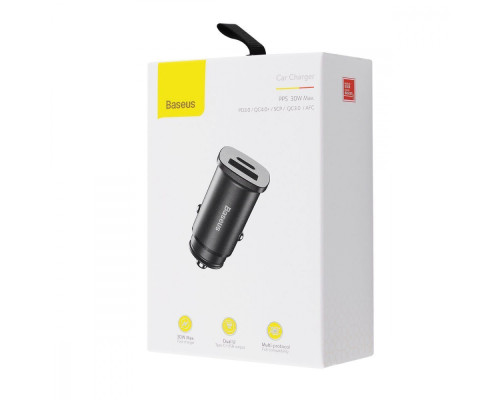 АЗП Baseus Square Metal PD 3.0 QC 4.0+ 30W USB + Type-C silver