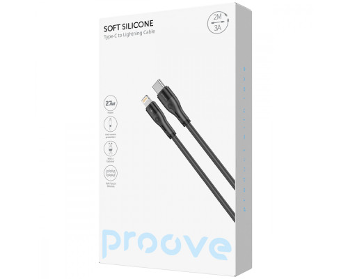 Кабель Proove Soft Silicone Type-C to Lightning 27W (2m) black 2003000247510 6901112426259