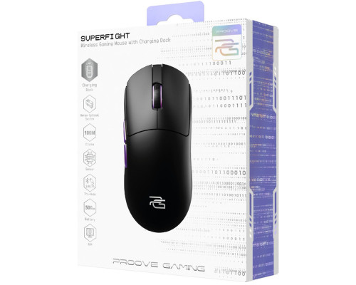 Бездротова ігрова миша Proove Gaming Superfight Wireless with charging dock black/purple 2003000318067 6901117795374