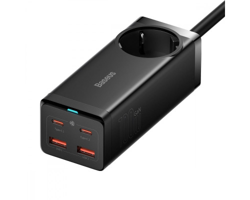 МЗП Baseus GaN3 Pro 100W (AC(EU)+2 USB+2 Type-C ) + Кабель Type-C to Type-C 100W(20V/5A) (1m) black