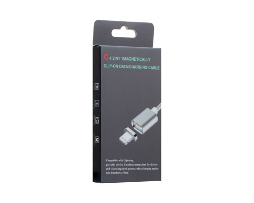 Кабель USB Cable Magnetic Clip-On Lightning Колір Чорний 2000000549538