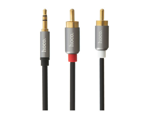 Кабель Aux Hoco UPA10 Lotus Double RCA Audio 3.5 mm Колір Сірий