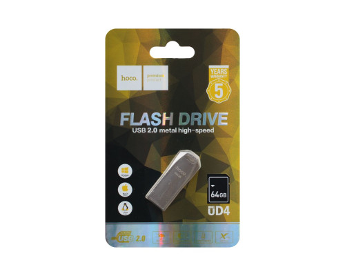 USB флеш-накопичувач Hoco UD4 USB 2.0 64GB Колір Сталевий