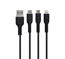 Кабель USB Hoco U31 Benay 3 in 1 Сharging Колір Чорний 6957531069331