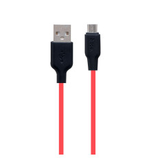 Кабель USB Hoco X21 Plus Silicone Micro Колір Чорно-Червоний 6931474711878