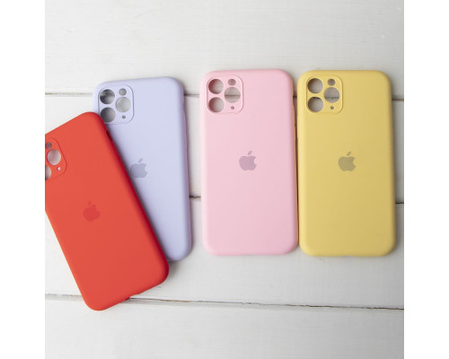 Чохол Silicone Case Full Size with Frame для iPhone 11 Pro Max Колір 67, Grepefruit