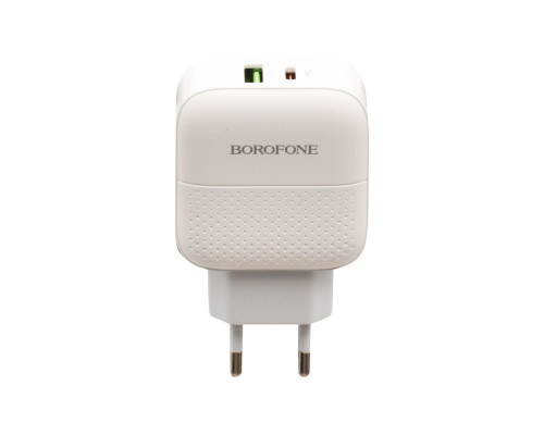 Мережевий Зарядний Пристрій Borofone BA46A PD + QC3.0 Type-C to Lightning Колір Бiлий 6931474727367