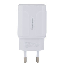 Мережевий Зарядний Пристрій Borofone BA37A Lightning 2USB 2.4A Колір Білий 6931474716071