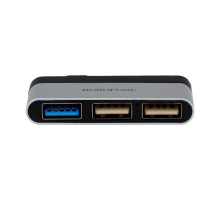 Перехідник Borofone DH1 Type-C to USB 3.0 / 2USB Колір Сталево-Чорний 6931474738875