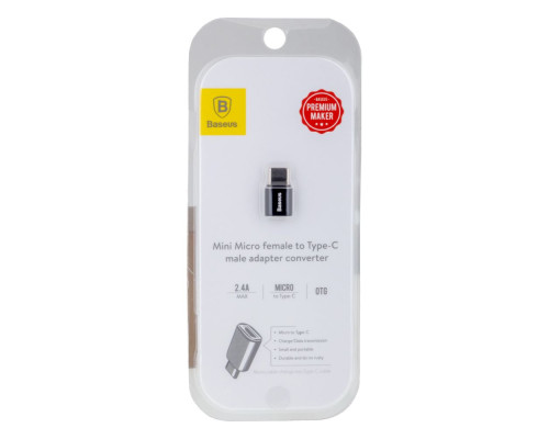 Перехiдник Baseus Micro to Type-C CAMOTG Колір Чорний, 01 6953156263529