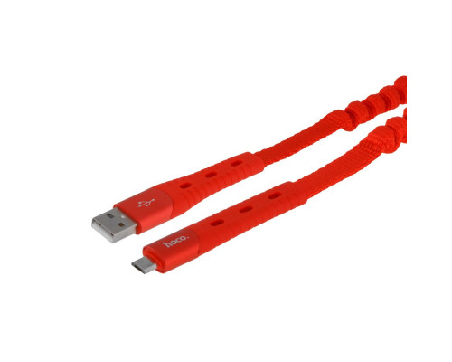 Кабель USB Hoco U78 Cotton Micro 2.4A 1.2m Колір Червоний 6931474721518