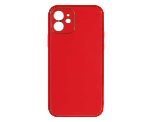 Чохол Leather Gold with Frame without Logo для iPhone 12 Колір 2, Red 2020000264552