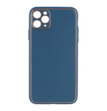 Чохол Leather Gold with Frame without Logo для iPhone 11 Pro Max Колір Navy Blue 2020000264583