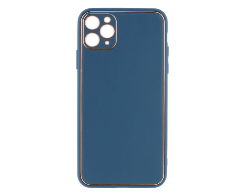 Чохол Leather Gold with Frame without Logo для iPhone 11 Pro Max Колір 14, Navy Blue 2020000264583