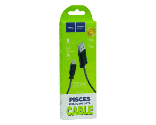 Кабель USB Hoco X24 Pisces Lightning Колір Чёрный