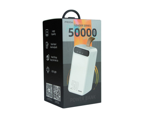 Універсальна Мобільна Батарея Power Bank Remax Proda PD-P97 Leading series 50000 mAh Колір Білий