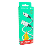 Кабель USB Borofone BX83 Silicone Micro 2.4A Колір Білий