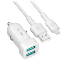 Автомобільний Зарядний Пристрій Ridea RCC-21312 Grand Lightning 2USB 2.4 A Колір Бiлий 6902013730131