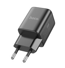 Мережевий Зарядний Пристрій Hoco N43 1USB-C PD/QC 30W GAN Колір Чорний 6942007620208