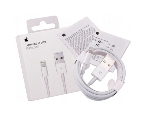 Кабель USB Apple Lightning 1m 1:1 М'ята упаковка Колір Білий 2020000385653