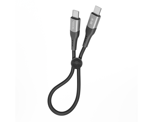 Кабель USB Ridea RC-US42 UltraStrong Type-C to Type-C 60W 0.25m Колір Чорний 6908014900108