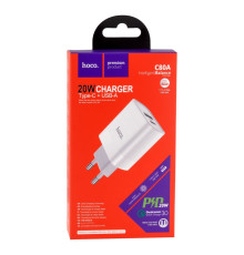 Мережевий Зарядний Пристрій Hoco C80A PD20W + QC 3.0 М'ята упаковка Колір Бiлий 2020000403395 ma34896_3344257
