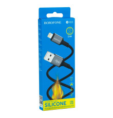 Кабель USB Borofone BX83 Silicone Lightning 2.4A М'ята упаковка Колір Білий 2020000403401