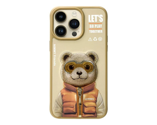 Чохол TPU+PC Nimmy 3D with Metal Buttons для iPhone 16 Pro Max Колір Bear Grey 6971080319501